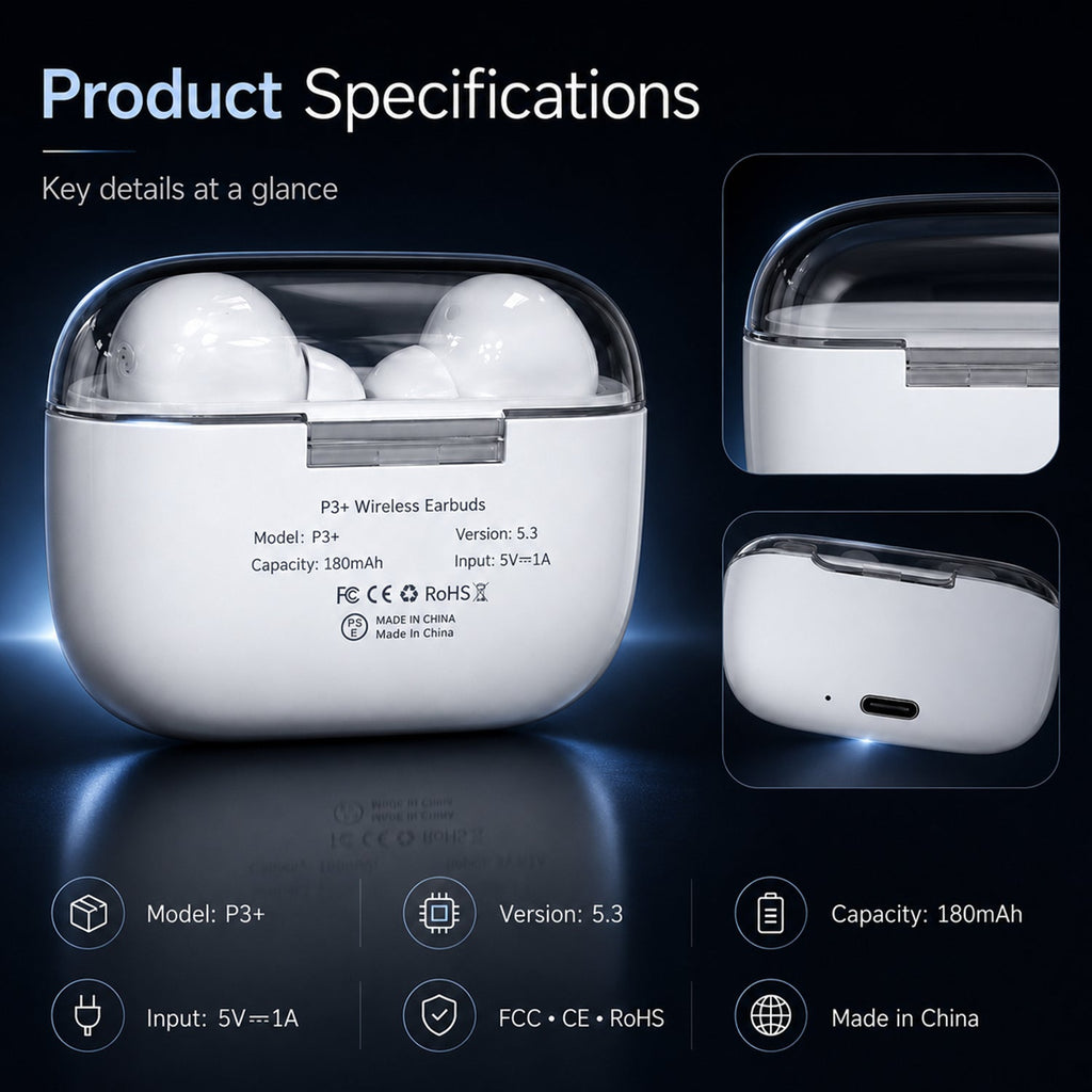 MIVO Wireless Earbuds - White