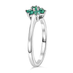 Colombian Emerald Solitaire Flower Ring in Rhodium Overlay Sterling Silver_8128765_3