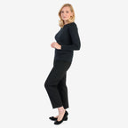 Pure & Natural Round Neck Fleece Lined Top (Size L) - Black_8129116_1