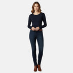 Pure & Natural Round Neck Fleece Lined Top (Size L, 16-18) - Navy
