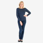 Pure & Natural Round Neck Fleece Lined Top (Size 8 to 10) - Navy_8129125