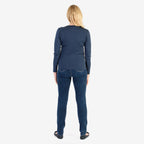 Pure & Natural Round Neck Fleece Lined Top (Size 8 to 10) - Navy_8129125_2
