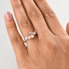 Luxoro 10K Rose Gold AAA Morganite, White Diamond I2 Main Stone With Side Stone Ring, Gold Wt.3.5 Gms  3.059  Ct._8129187_2