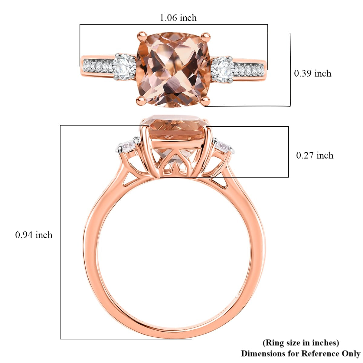 Certified &amp; Appraised LUXORO 10K Rose Gold AAA Morganite, White Diamond I2 Halo Ring, 3.05 Ct. 8129187 5