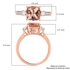 Luxoro 10K Rose Gold AAA Morganite, White Diamond I2 Main Stone With Side Stone Ring, Gold Wt.3.5 Gms  3.059  Ct._8129187_5