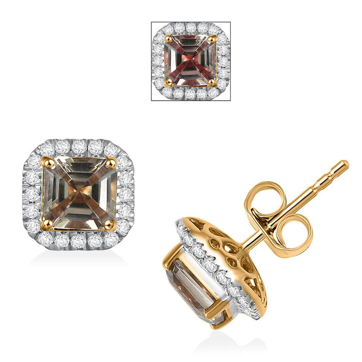 Appraised &amp; Certified LUXORO 14K Yellow Gold AAA Turkizite, White Diamond I2 Earring, 3.00 Ct. 8129536 1