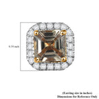 Luxoro - 14K Yellow Gold AGI Certified AAA Turkizite & White Diamond Halo Earring with Push Back 3.00 Ct._8129536_6