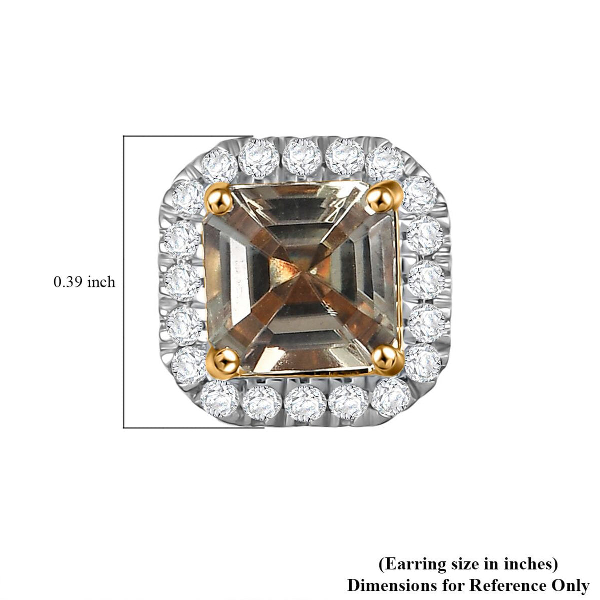 LUXORO AGI Certified 3 Ct. AAA Turkizite, White Diamond Halo Earring with Push Back in 14K Yellow Gold 8129536 7