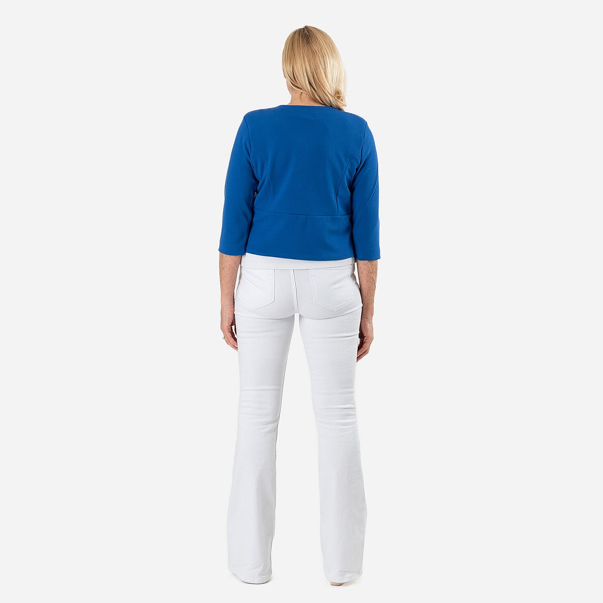 Womens Elegant 3/4 Sleeve Open Front Crepe Bolero Cardigan V32562093 4