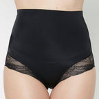 Womens Black High-Waisted Control Briefs with Lace Trim & Medium Control (Size 18-20)_8130568
