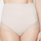 Womens Nude High-Waisted Control Briefs with Lace Trim & Medium Control (Size 18-20)_8130569