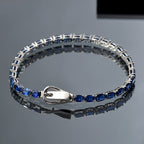 Premium Natural Kashmir Kyanite Tennis Line Bracelet (Size - 8) with magnet Lock in Rhodium Overlay Sterling Silver 18.12 Ct, Silver Wt.9.13 Gms._8130655_1