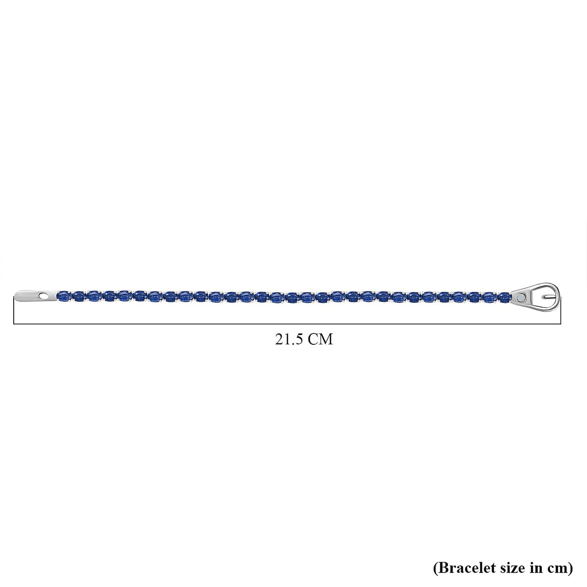 Premium Natural Kashmir Kyanite Tennis Line Bracelet (Size - 8) with Buckle Clasp in Rhodium Overlay Sterling Silver 18.11 Ct. V32515623 5