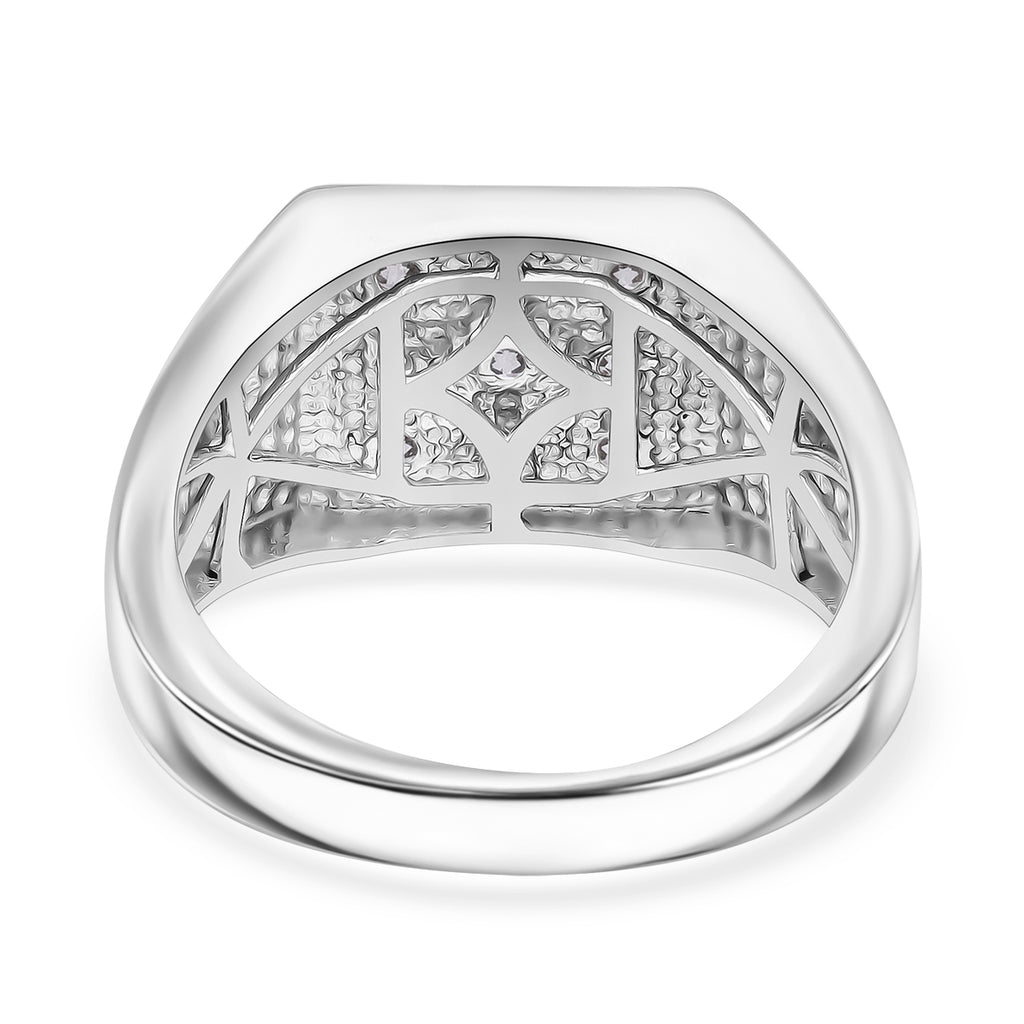 Luxuriant Lab Grown Diamond (SI/GH) Ring in Rhodium Overlay Sterling Silver 1.00 Ct, Silver Wt. 5.40 Gms._8130741_3