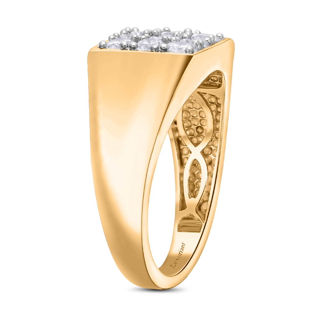 Luxuriant Diamond Lab Grown Diamond (SI-G/H) Ring in Vermeil Yellow Gold Plated Sterling Silver 1.00 Ct, Silver Wt. 5.00 Gms._8130749_2