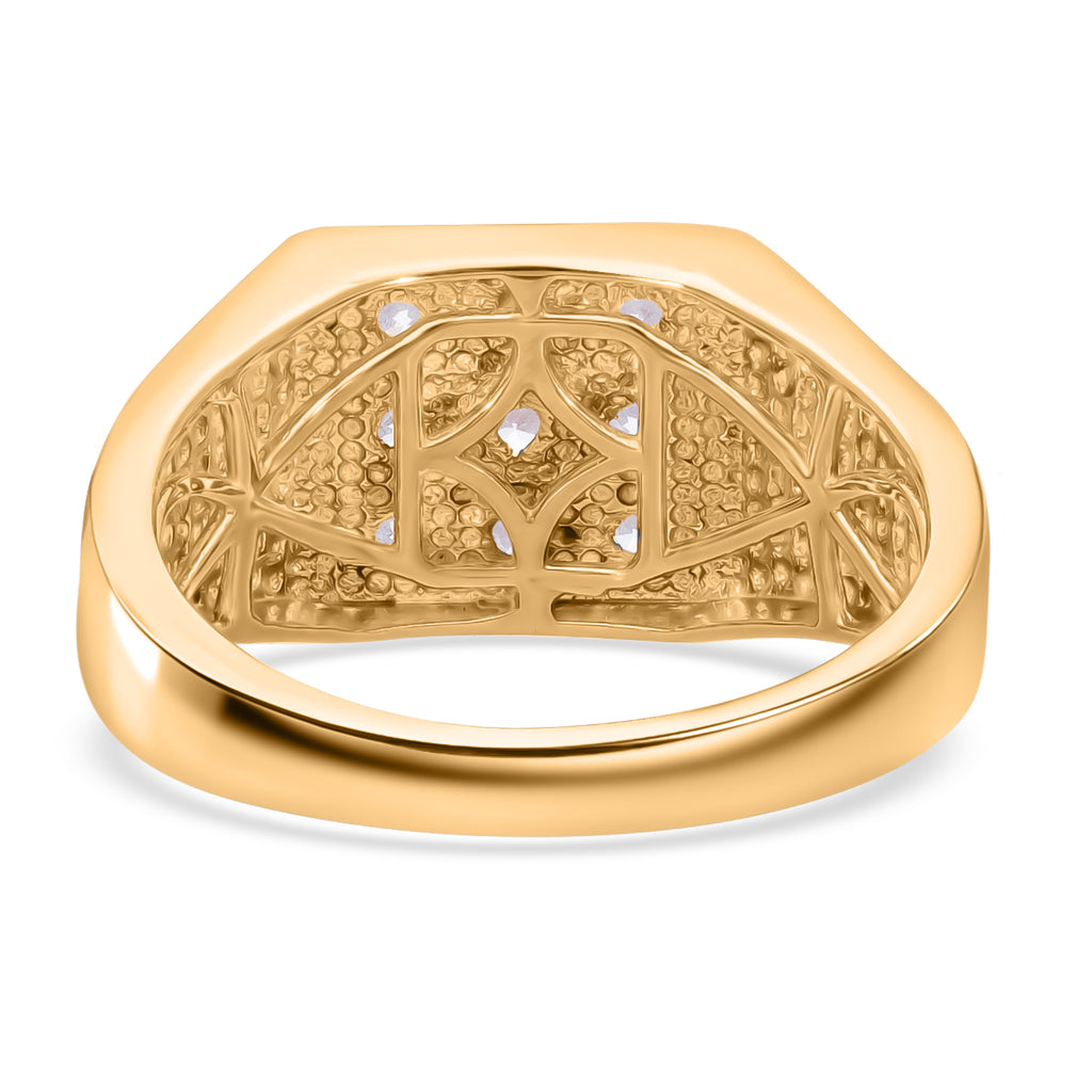 Luxuriant Diamond Lab Grown Diamond (SI-G/H) Ring in Vermeil Yellow Gold Plated Sterling Silver 1.00 Ct, Silver Wt. 5.00 Gms._8130749_3