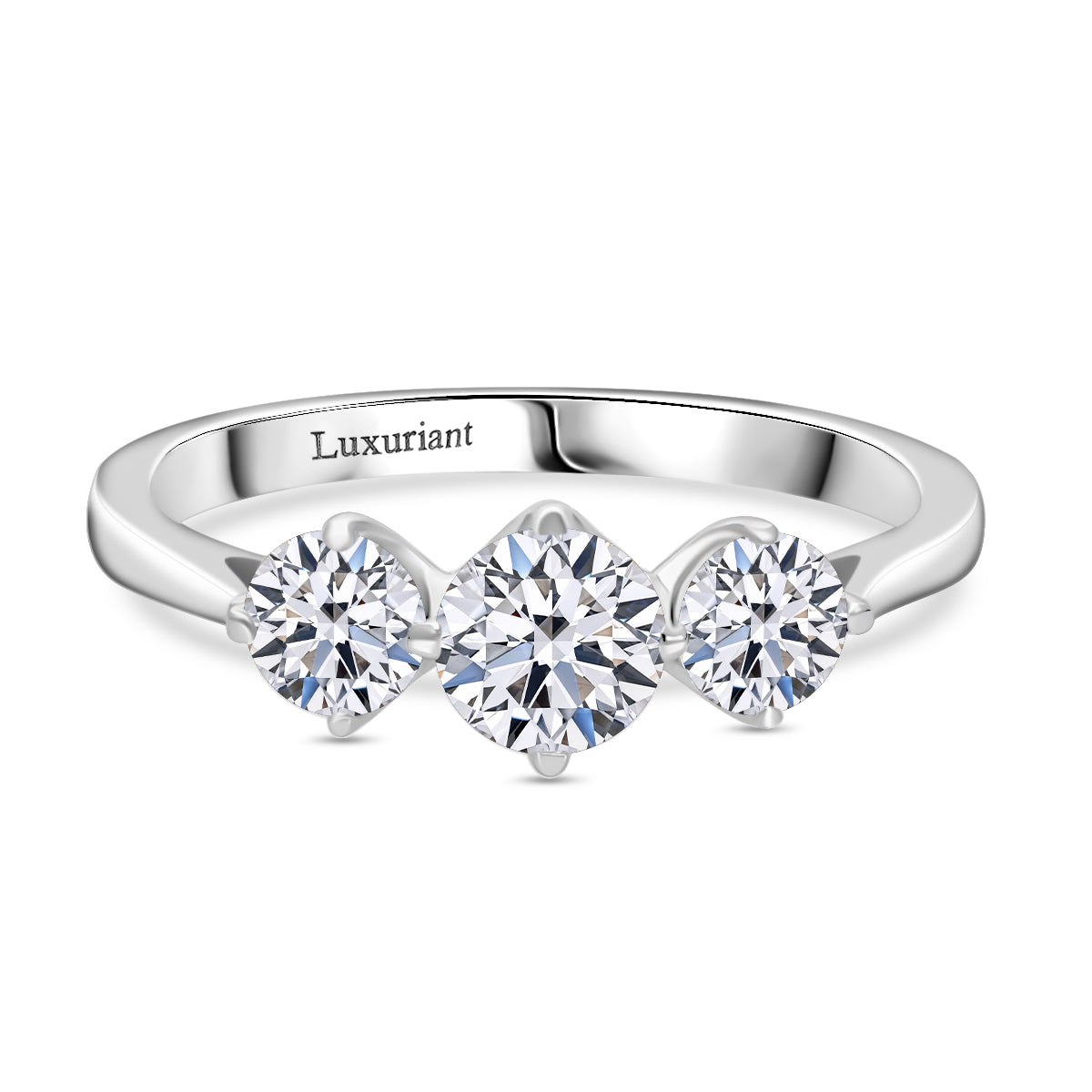 LUXURIANT 1 Ct. Lab Grown Diamond Ring in 9K White Gold EF, VS 8132069 0