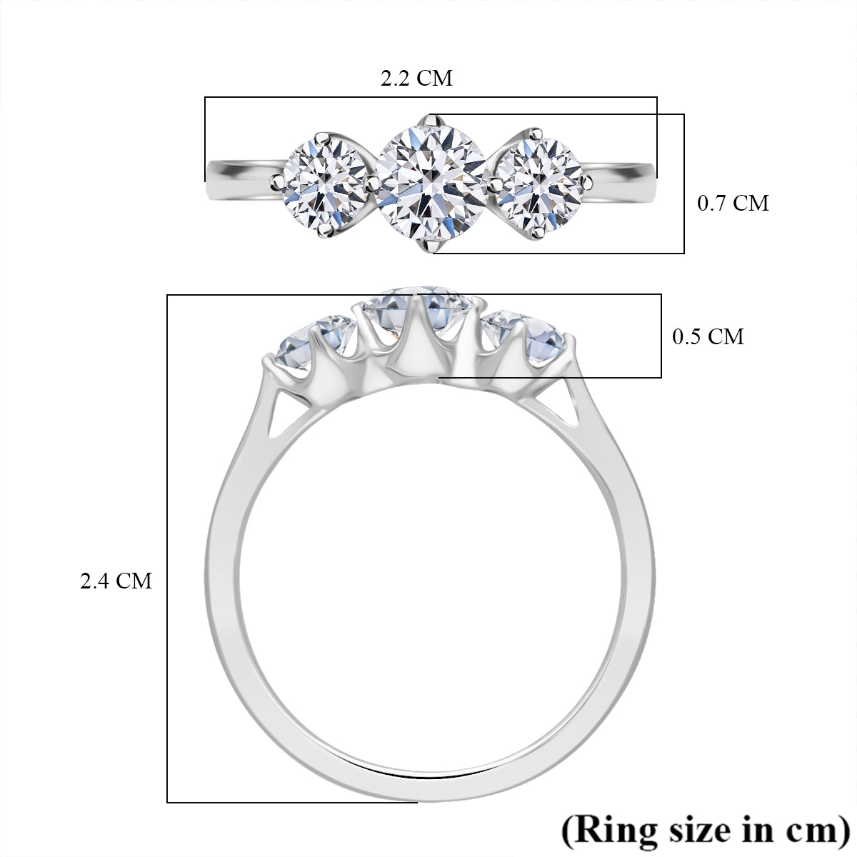 LUXURIANT 1 Ct. Lab Grown Diamond Ring in 9K White Gold EF, VS 8132069 5