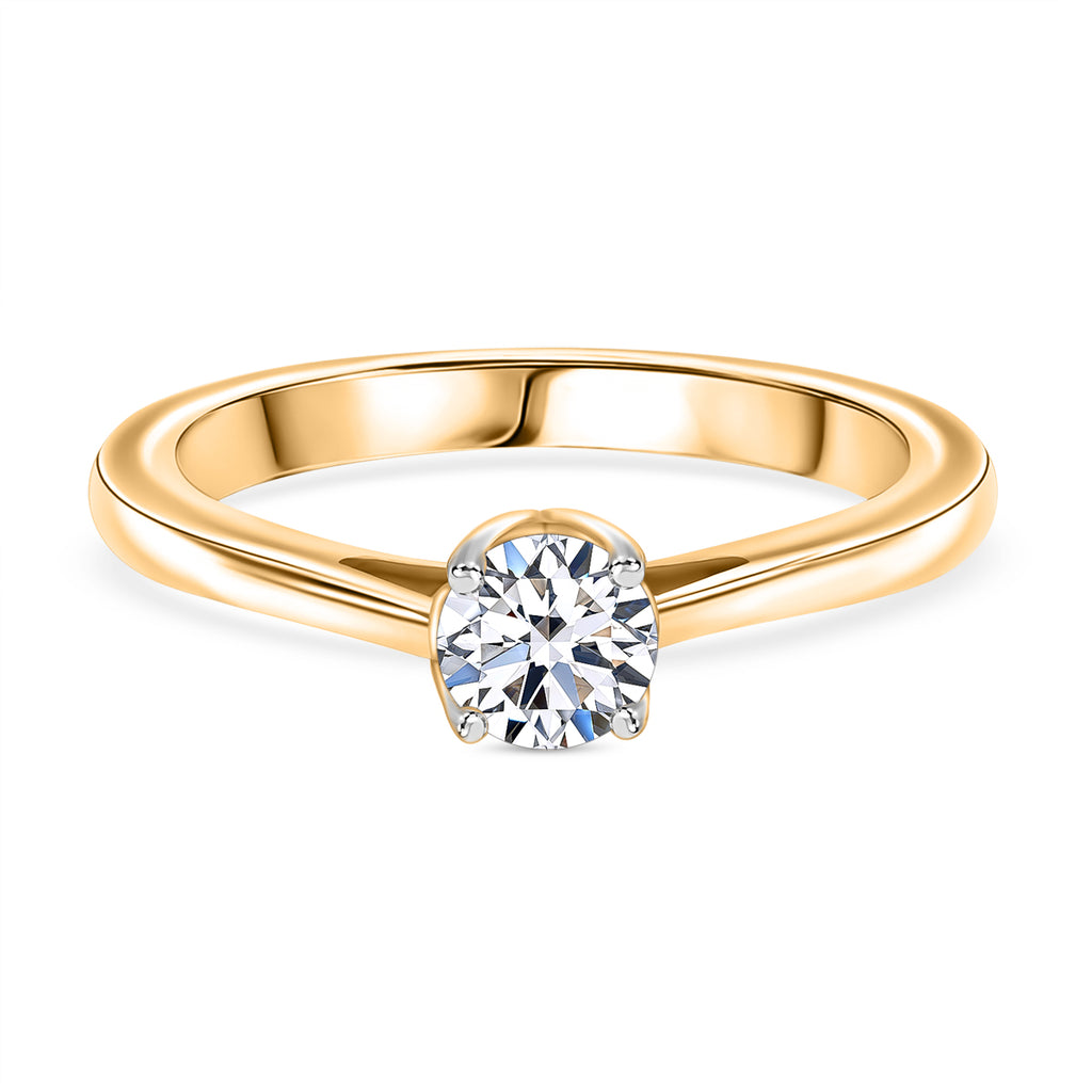 Luxuriant Diamond Lab Grown Diamond (VS/EF) Ring in Vermeil Yellow Gold Plating Sterling Silver 0.50 Ct._8132077