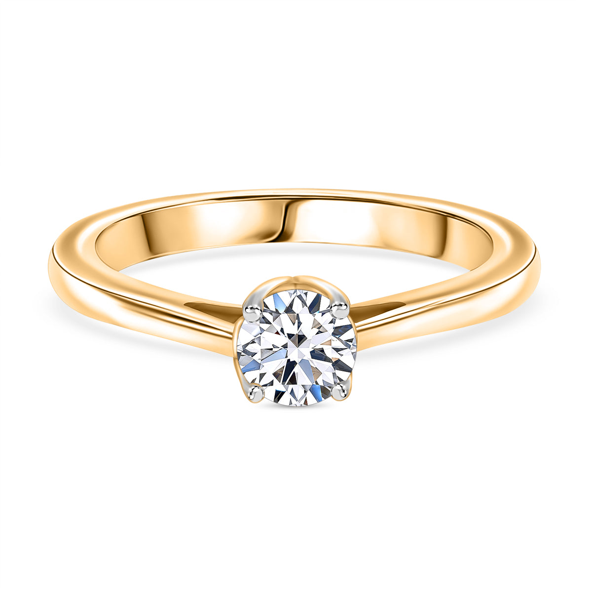 LUXURIANT 0.50 Ct. Lab Grown Diamond Solitaire Ring in Vermeil Yellow Gold Plated Sterling Silver 8132077 0
