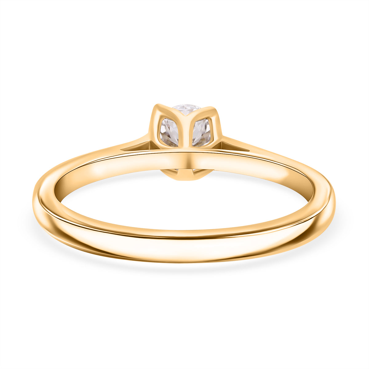 LUXURIANT 0.50 Ct. Lab Grown Diamond Solitaire Ring in Vermeil Yellow Gold Plated Sterling Silver 8132077 4