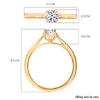 Luxuriant Diamond Lab Grown Diamond (VS/EF) Ring in Vermeil Yellow Gold Plating Sterling Silver 0.50 Ct._8132077_4