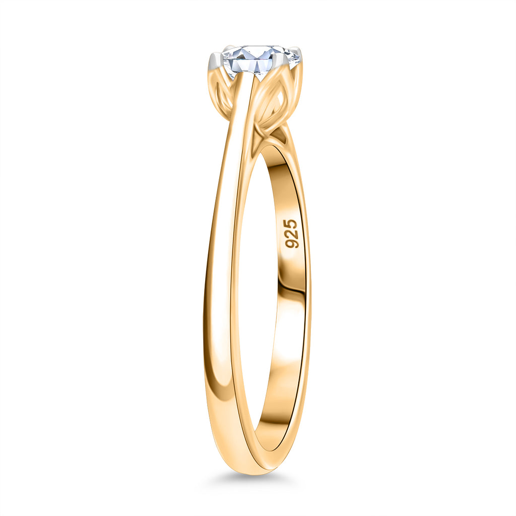 Luxuriant Diamond Lab Grown Diamond (VS/EF) Ring in Vermeil Yellow Gold Plating Sterling Silver 0.50 Ct._8132081_2