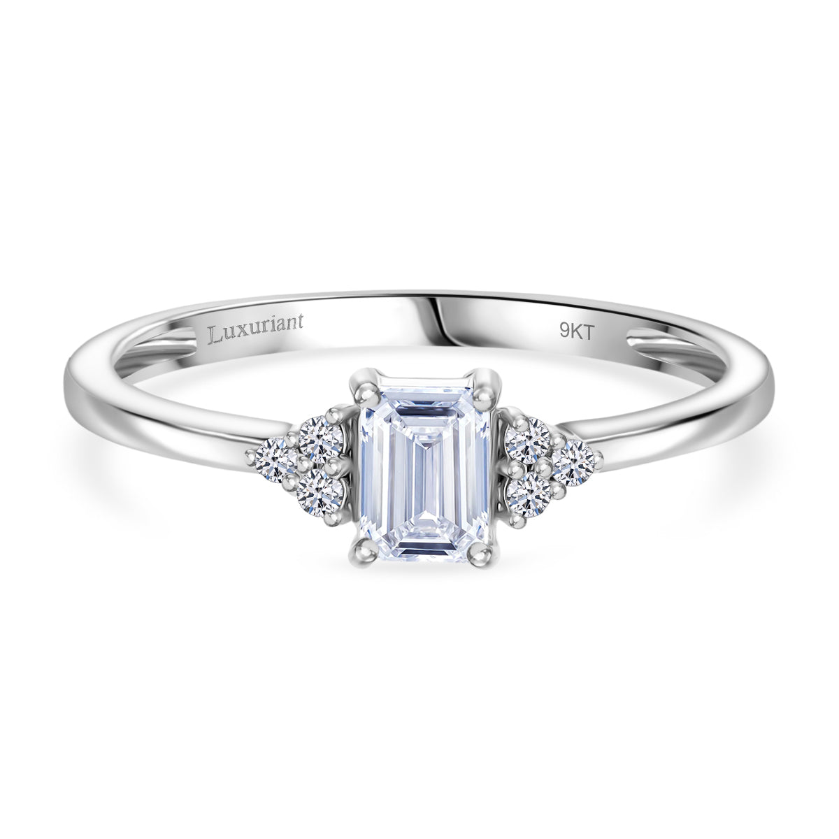 LUXURIANT 9K White Gold VS Lab Grown Diamond EF, VS Ring, Gold Wt.2.48 Gms  0.590  Ct. V32530411 0