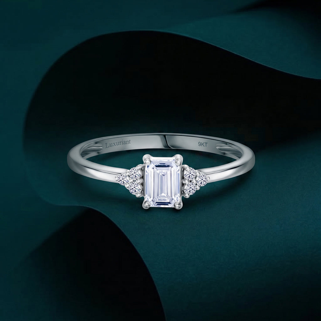 Luxuriant 9K White Gold Lab Grown Diamond (VS/EF) SGL Certified Ring_8132109_5