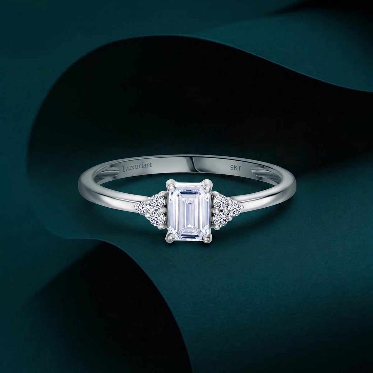LUXURIANT 9K White Gold VS Lab Grown Diamond EF, VS Ring, Gold Wt.2.48 Gms  0.590  Ct. V32530411 6