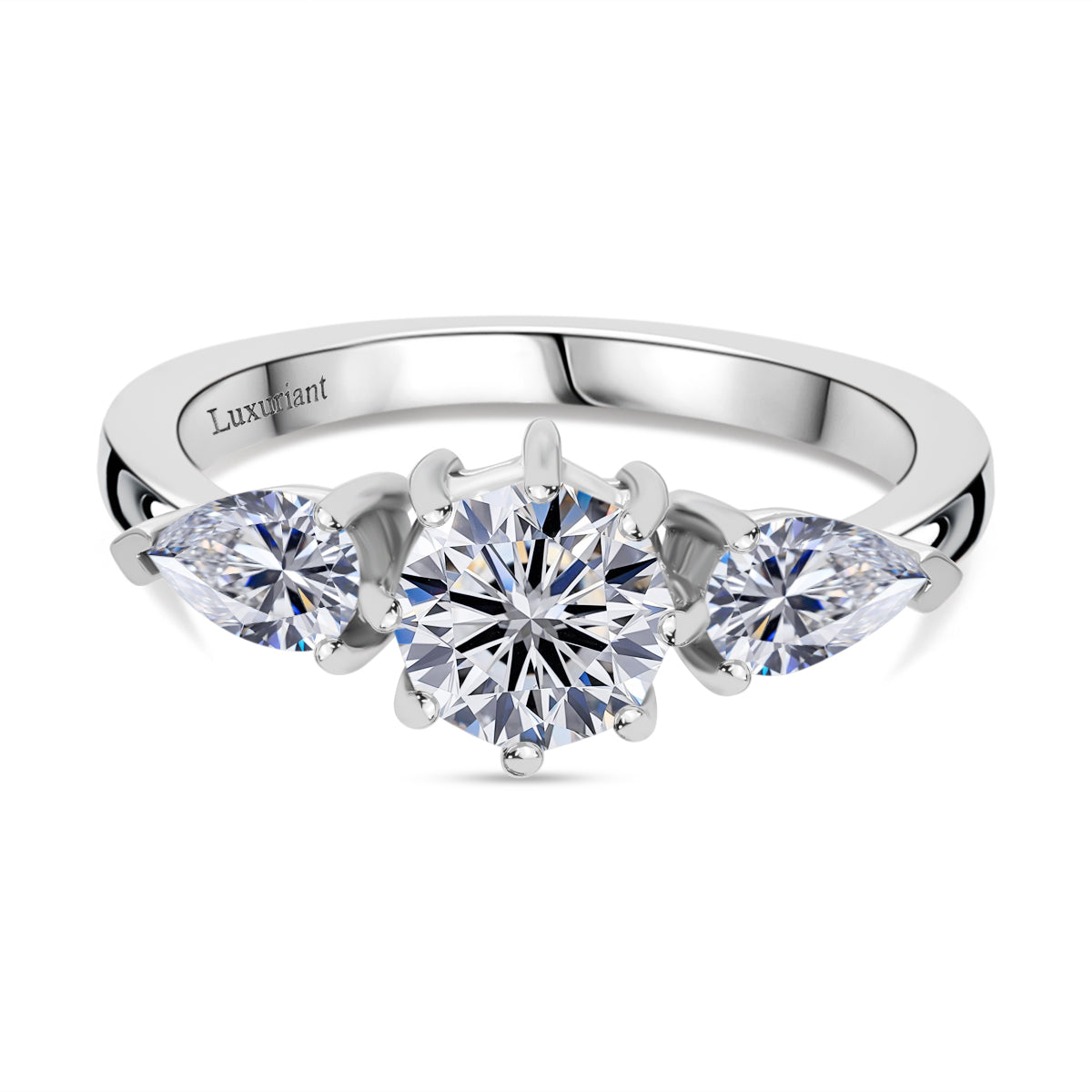 LUXURIANT 1.50 Ct. Lab Grown Diamond Ring in 9K White Gold SGL Certified (VS-EF) 8132121 0