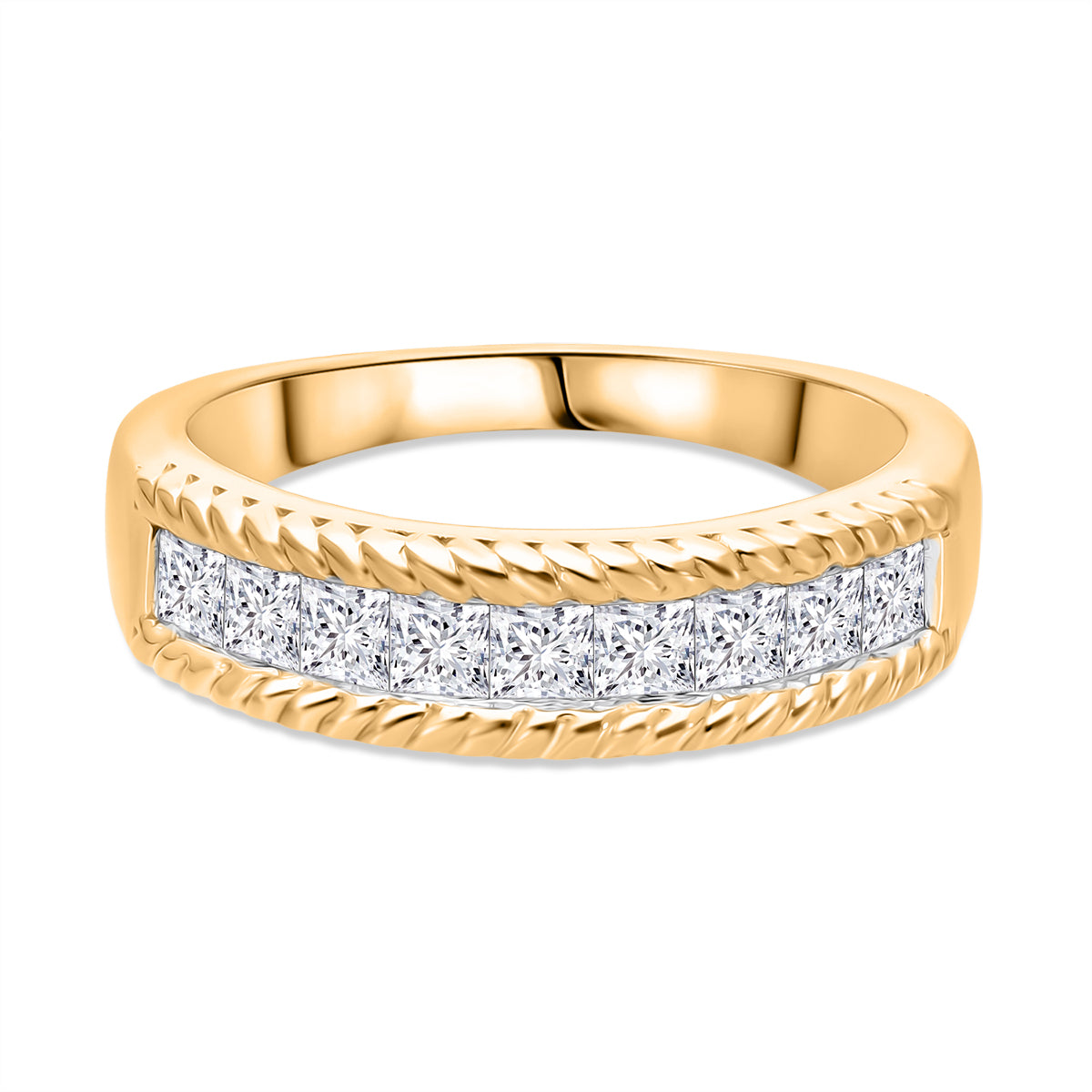LUXURIANT 1 Ct. Lab Grown Diamond Band Ring in Vermeil Yellow Gold Over Sterling Silver V32574273 0