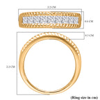 Luxuriant Square Cut Lab Grown Diamond (VS/D) Band Ring in Vermeil Yellow Gold Plated Sterling Silver_8132131_4