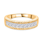 Luxuriant Square Cut Lab Grown Diamond (VS/D) Band Ring in Vermeil Yellow Gold Plated Sterling Silver_8132132