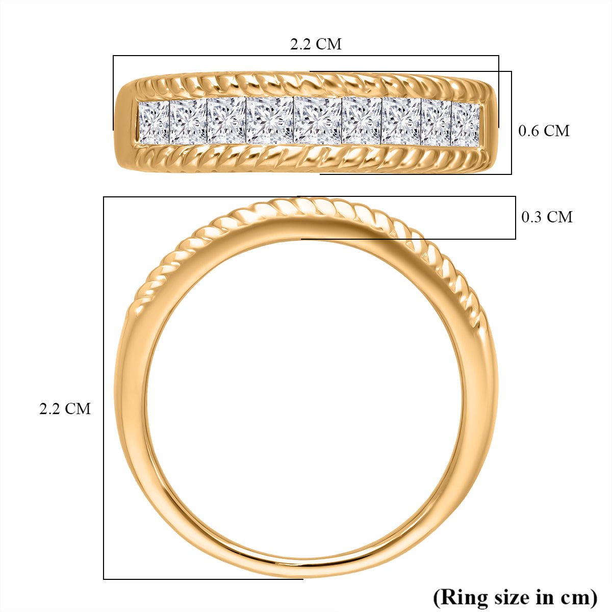 LUXURIANT Lab Grown Diamond Ring in Vermeil YG Sterling Silver  0.9  Ct. V32530452 5