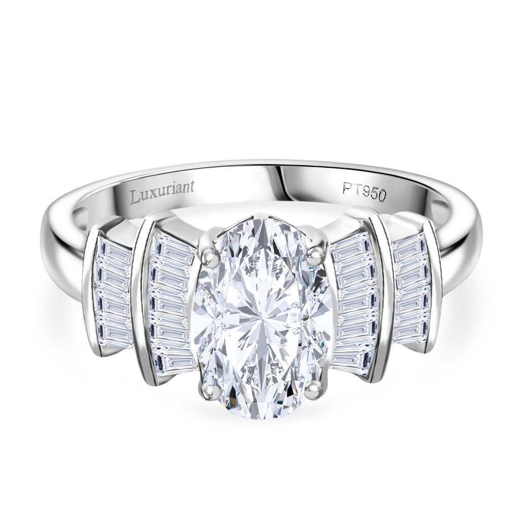 First Time Ever - Luxuriant Diamond 950 Platinum IGI Certified (VS-E/F) Lab Grown Diamond Ballerina Ring 1.86 Ct, Platinum Wt. 4.52 Gms._8132325