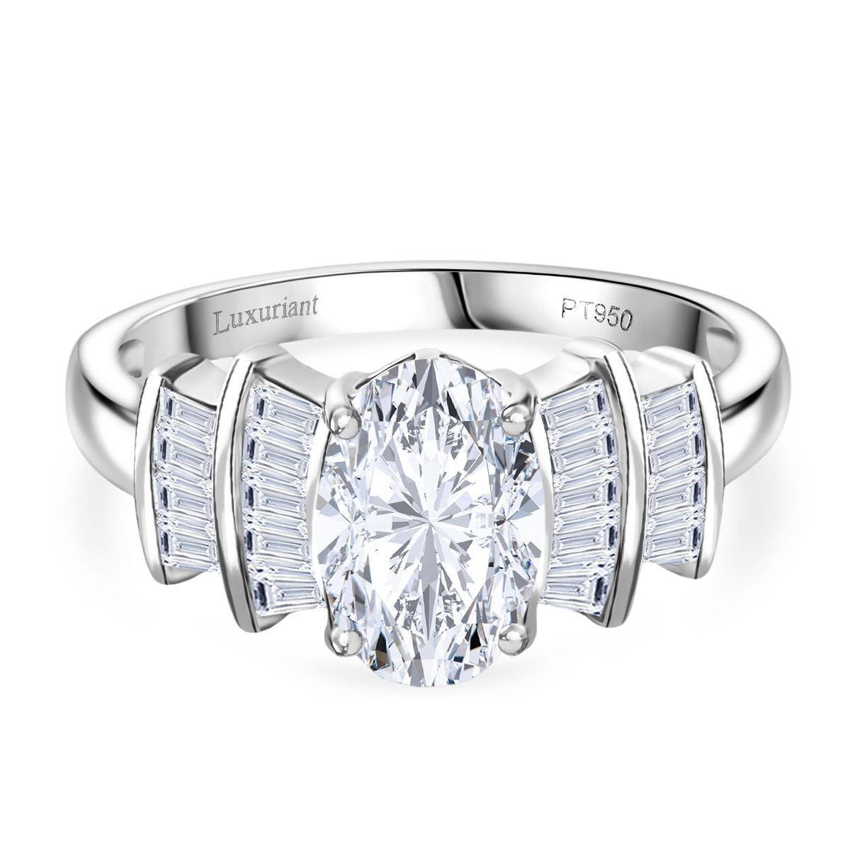 Luxuriant Diamond 950 Platinum IGI Certified (VS-E/F) Lab Grown Diamond Ballerina Ring 1.86 Ct, Platinum Wt. 4.52 Gms. V32652421 0