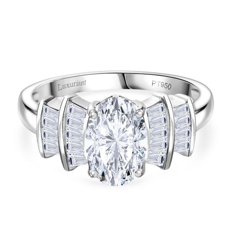 Luxuriant Diamond 950 Platinum IGI Certified (VS-E/F) Lab Grown Diamond Ballerina Ring 1.86 Ct, Platinum Wt. 4.52 Gms. V32652421 1