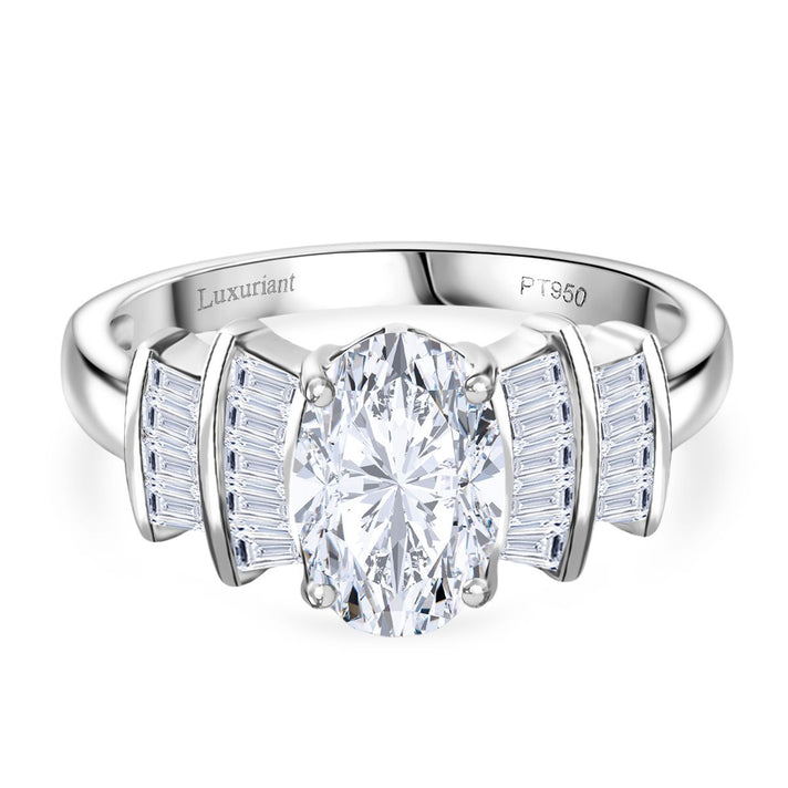 Luxuriant Diamond 950 Platinum IGI Certified (VS-E/F) Lab Grown Diamond Ballerina Ring 1.86 Ct, Platinum Wt. 4.52 Gms. V32652421 1