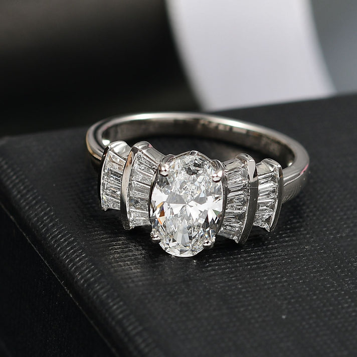 Luxuriant Diamond 950 Platinum IGI Certified (VS-E/F) Lab Grown Diamond Ballerina Ring 1.86 Ct, Platinum Wt. 4.52 Gms. V32652421 2