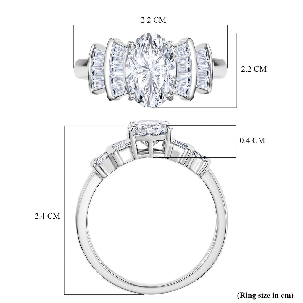 First Time Ever - Luxuriant Diamond 950 Platinum IGI Certified (VS-E/F) Lab Grown Diamond Ballerina Ring 1.86 Ct, Platinum Wt. 4.52 Gms._8132325_5