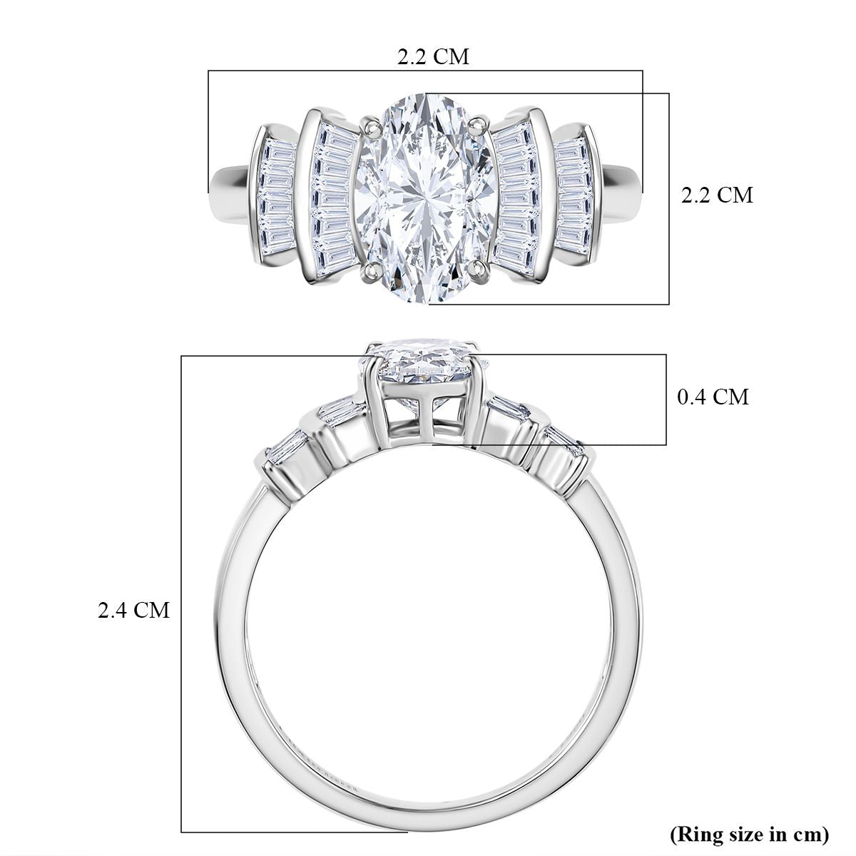 Luxuriant Diamond 950 Platinum IGI Certified (VS-E/F) Lab Grown Diamond Ballerina Ring 1.86 Ct, Platinum Wt. 4.52 Gms. V32652421 6