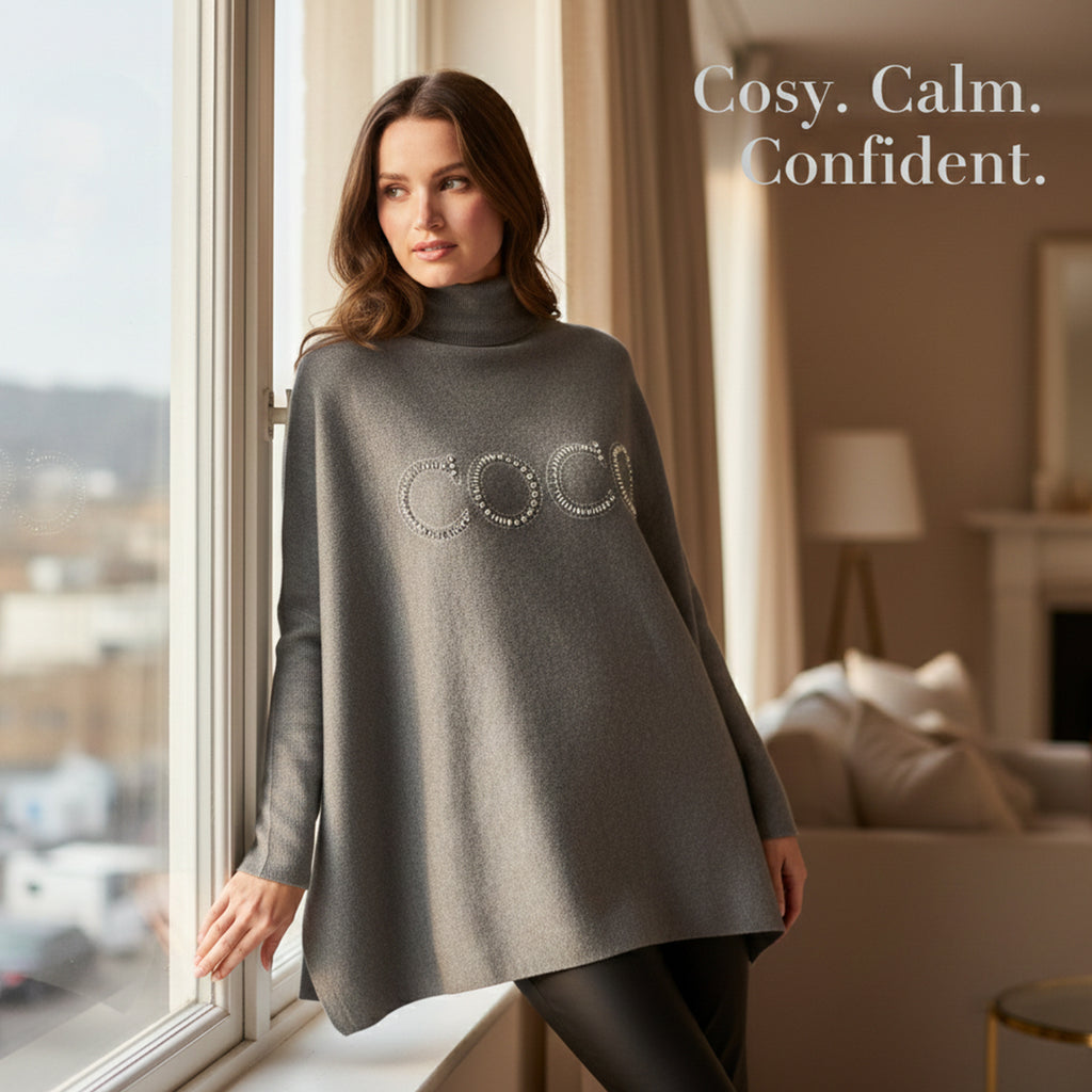 QED High Neck Coco Jumper (Size 10-22) - Grey_8132460_2
