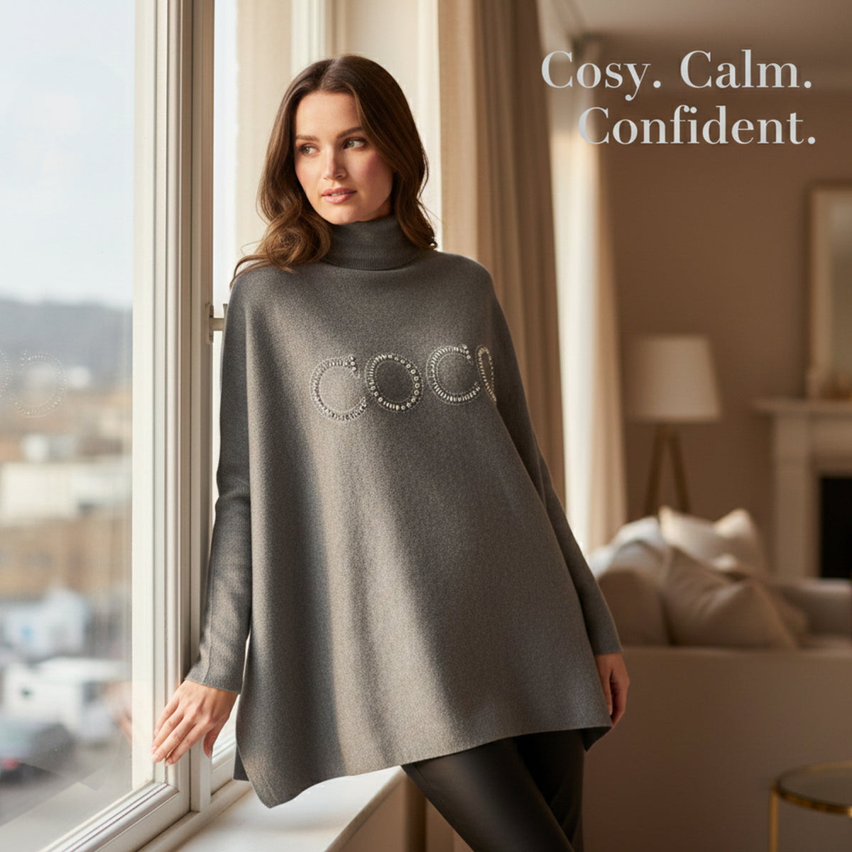 QED High Neck Coco Jumper (Size 10-22) - Grey 8132460 2