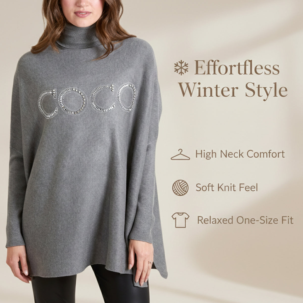 QED High Neck Coco Jumper (Size 10-22) - Grey 8132460 3