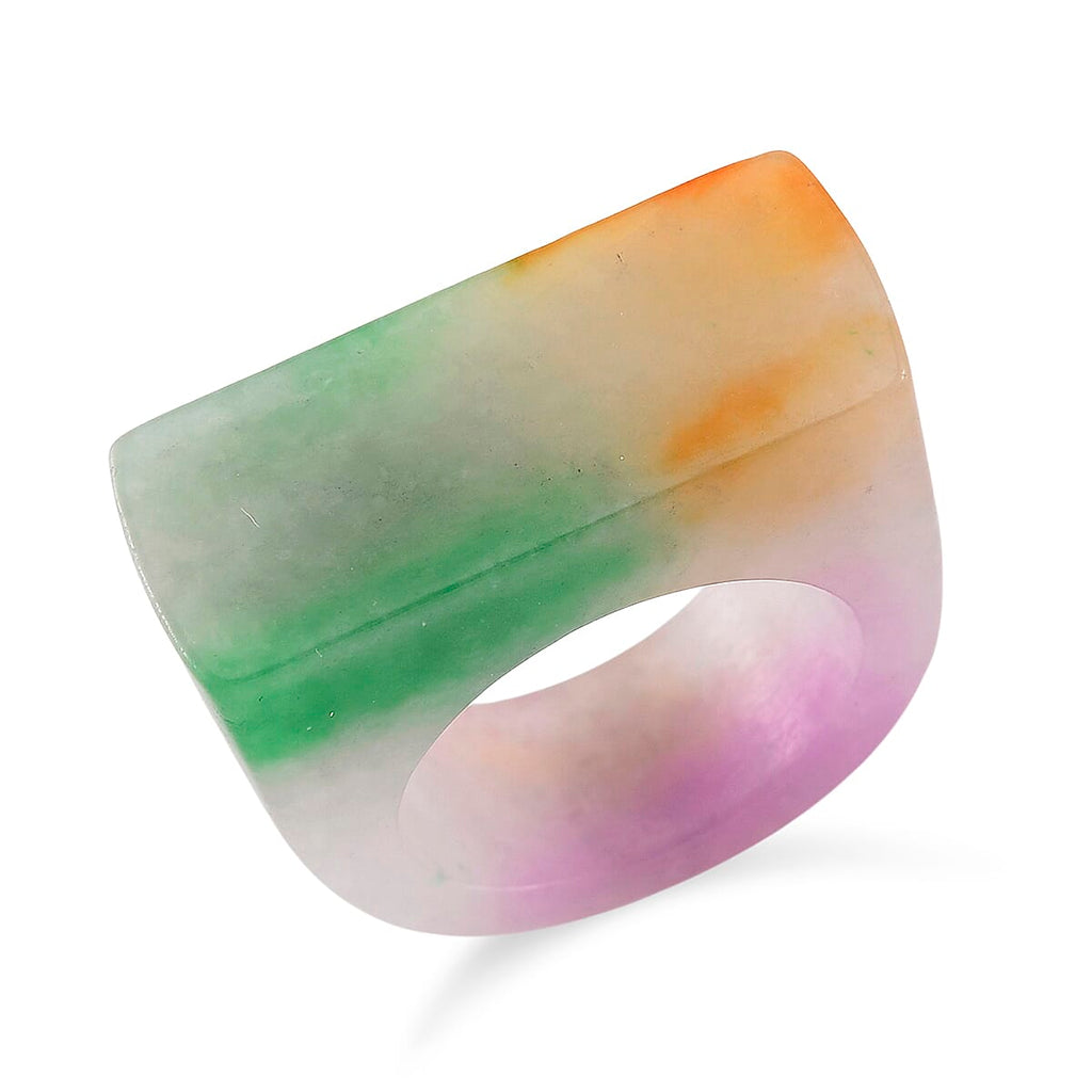 Spirit of Spring - Premium Enhanced Multi Color Jadeite Ring 60.00 Ct._8132576