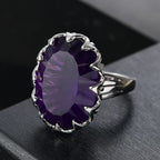 AAA African Amethyst Concave Cut Solitaire Ring in Rhodium OverlaySterling Silver 35.322  Ct._8132600_1