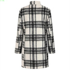 Emreco Check Funnel Neck Coat (Size 18) - Black & White_8132863_5