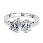 Designer Inspired - Luxuriant Diamond 950 Platinum IGI Certified Pear & Oval Cut Lab Grown Diamond Ring 2.04 Ct, Platinum wt. 4.67 Gms._8132885