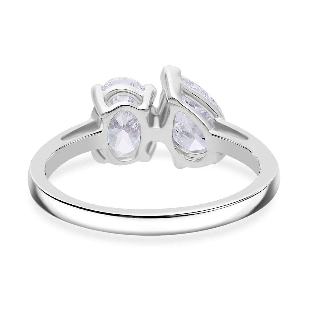 Designer Inspired - Luxuriant Diamond 950 Platinum IGI Certified Pear & Oval Cut Lab Grown Diamond Ring 2.04 Ct, Platinum wt. 4.67 Gms._8132885_3